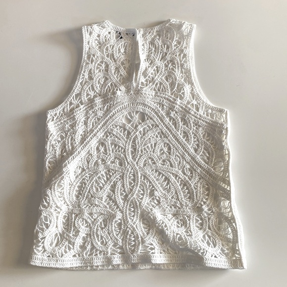 White House Black Market Crochet Sleeveless Tank Top - Picture 3 of 5
